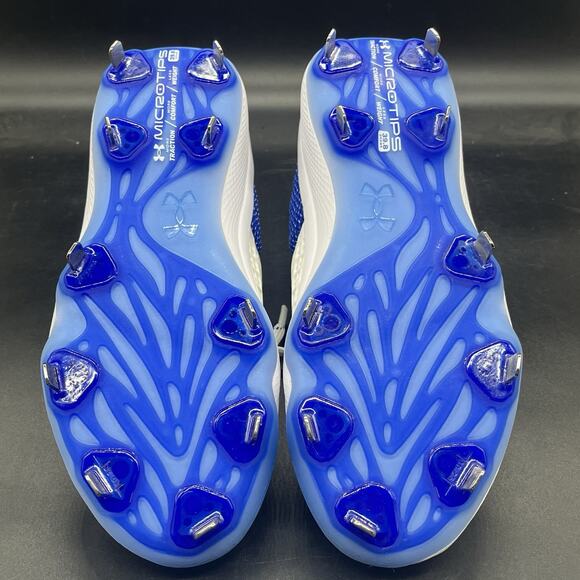 Under Armour Women's Glyde 2.0 MT Size 8 Softball Cleat Blue White 3026601-101 - Picture 7 of 9